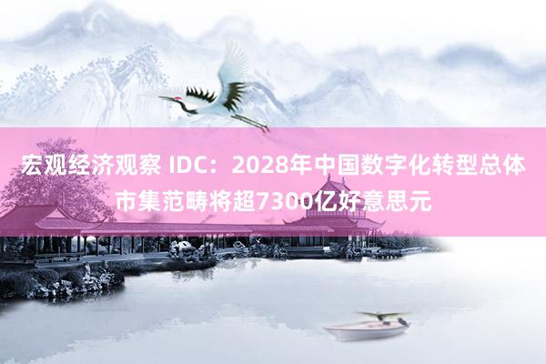 宏观经济观察 IDC：2028年中国数字化转型总体市集范畴将超7300亿好意思元