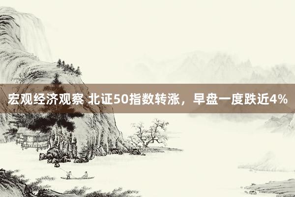 宏观经济观察 北证50指数转涨，早盘一度跌近4%