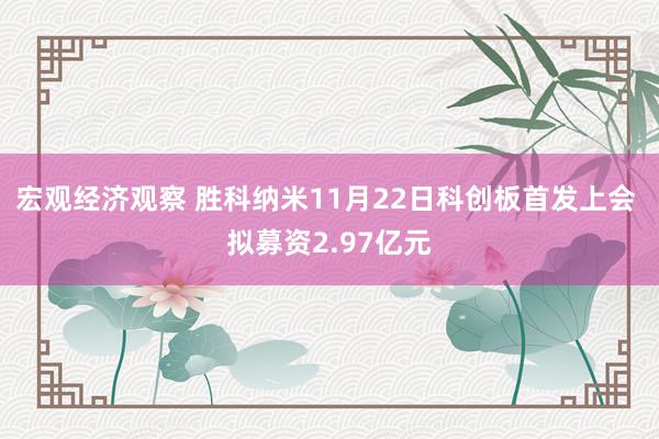 宏观经济观察 胜科纳米11月22日科创板首发上会 拟募资2.97亿元