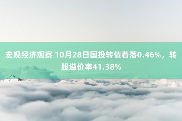 宏观经济观察 10月28日国投转债着落0.46%，转股溢价率41.38%