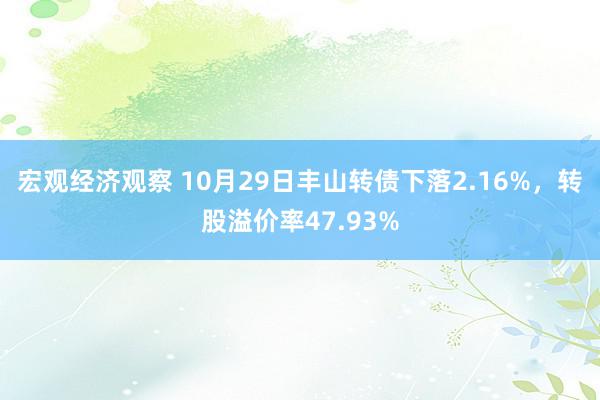 宏观经济观察 10月29日丰山转债下落2.16%，转股溢价率47.93%