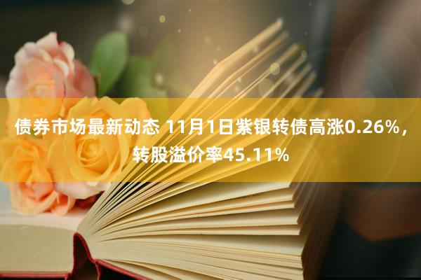 债券市场最新动态 11月1日紫银转债高涨0.26%，转股溢价率45.11%