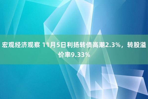 宏观经济观察 11月5日利扬转债高潮2.3%，转股溢价率9.33%