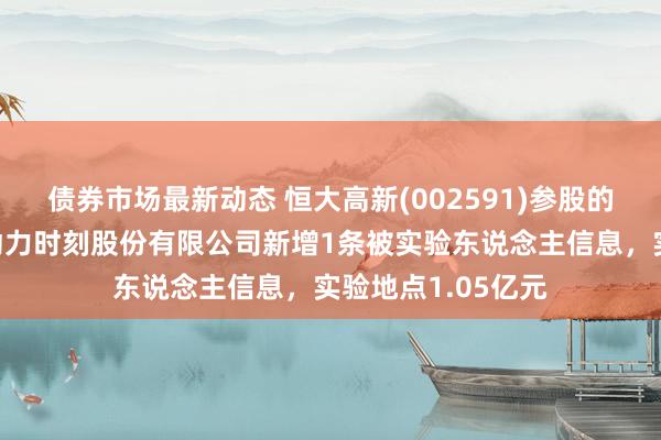 债券市场最新动态 恒大高新(002591)参股的北京信力筑正新动力时刻股份有限公司新增1条被实验东说念主信息，实验地点1.05亿元