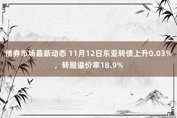 债券市场最新动态 11月12日东亚转债上升0.03%，转股溢价率18.9%