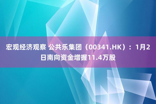 宏观经济观察 公共乐集团（00341.HK）：1月2日南向资金增握11.4万股