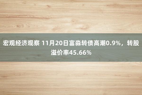 宏观经济观察 11月20日富淼转债高潮0.9%，转股溢价率45.66%