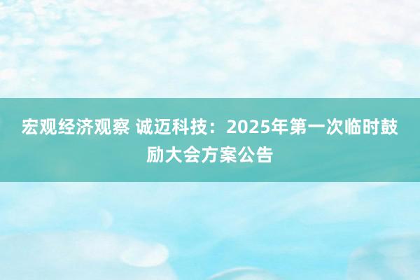 宏观经济观察 诚迈科技：2025年第一次临时鼓励大会方案公告