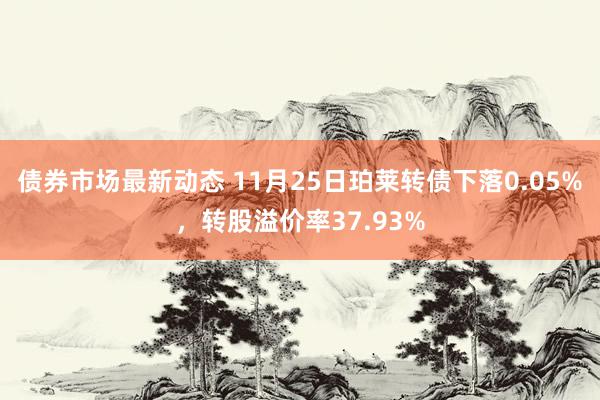 债券市场最新动态 11月25日珀莱转债下落0.05%，转股溢价率37.93%