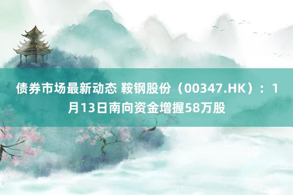 债券市场最新动态 鞍钢股份（00347.HK）：1月13日南向资金增握58万股