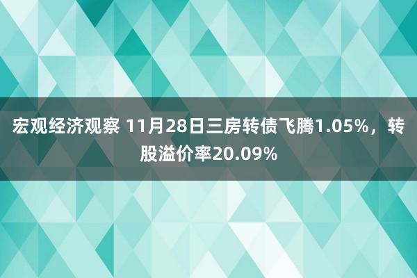 宏观经济观察 11月28日三房转债飞腾1.05%，转股溢价率20.09%