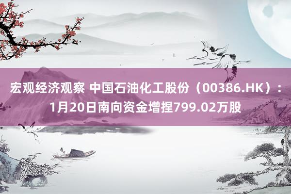 宏观经济观察 中国石油化工股份（00386.HK）：1月20日南向资金增捏799.02万股