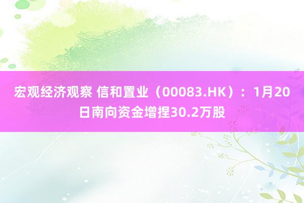 宏观经济观察 信和置业（00083.HK）：1月20日南向资金增捏30.2万股