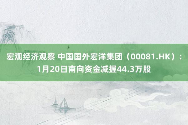 宏观经济观察 中国国外宏洋集团（00081.HK）：1月20日南向资金减握44.3万股