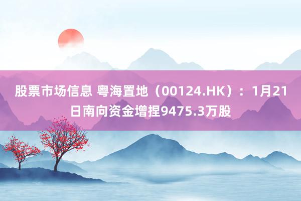 股票市场信息 粤海置地（00124.HK）：1月21日南向资金增捏9475.3万股