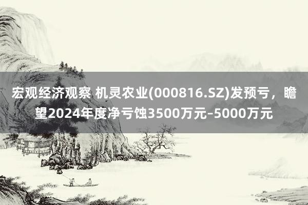 宏观经济观察 机灵农业(000816.SZ)发预亏，瞻望2024年度净亏蚀3500万元–5000万元