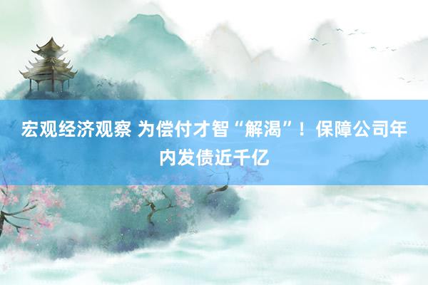 宏观经济观察 为偿付才智“解渴”！保障公司年内发债近千亿