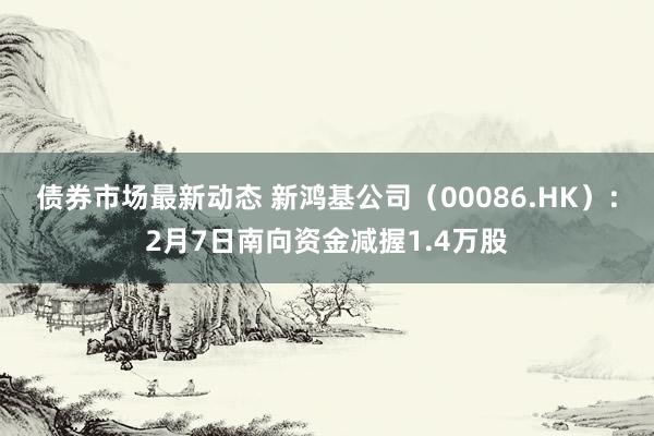 债券市场最新动态 新鸿基公司（00086.HK）：2月7日南向资金减握1.4万股