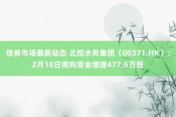 债券市场最新动态 北控水务集团（00371.HK）：2月18日南向资金增捏477.6万股