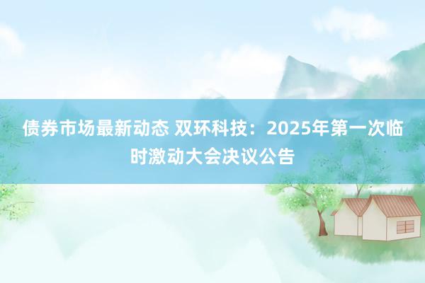 债券市场最新动态 双环科技：2025年第一次临时激动大会决议公告