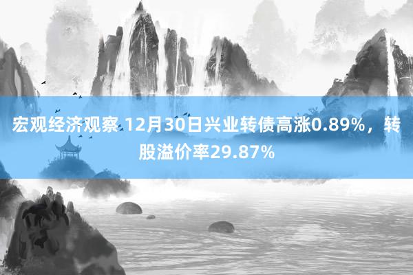 宏观经济观察 12月30日兴业转债高涨0.89%，转股溢价率29.87%