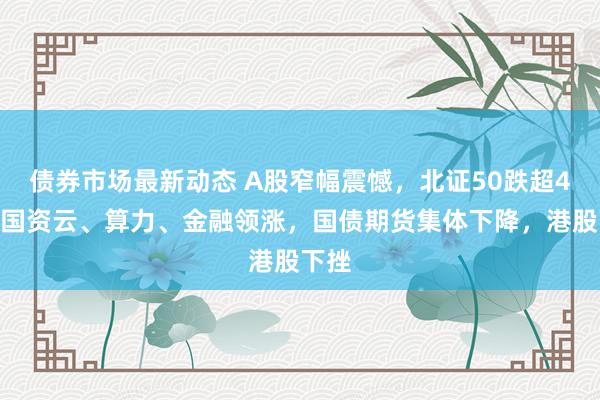 债券市场最新动态 A股窄幅震憾，北证50跌超4%，国资云、算力、金融领涨，国债期货集体下降，港股下挫