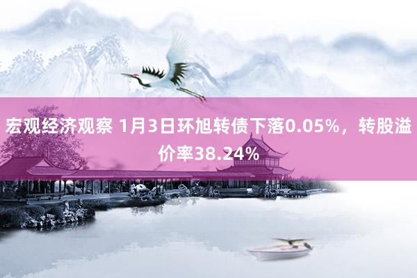 宏观经济观察 1月3日环旭转债下落0.05%，转股溢价率38.24%