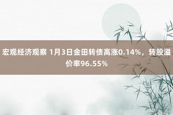 宏观经济观察 1月3日金田转债高涨0.14%，转股溢价率96.55%