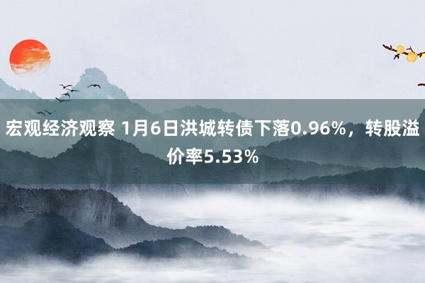 宏观经济观察 1月6日洪城转债下落0.96%，转股溢价率5.53%