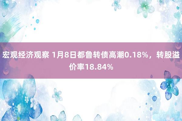 宏观经济观察 1月8日都鲁转债高潮0.18%，转股溢价率18.84%